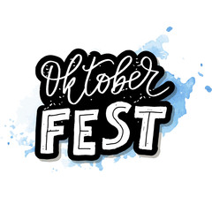 Oktoberfest lettering Calligraphy Brush Text Holiday Vector Watercolor
