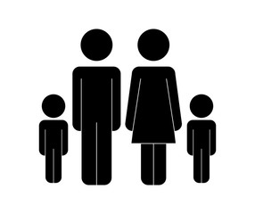 parents couple with sons figures vector illustration design