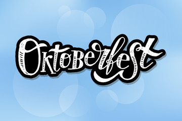 Oktoberfest lettering Calligraphy Brush Text Holiday Vector Sticker Watercolor