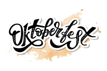 Oktoberfest lettering Calligraphy Brush Text Holiday Vector