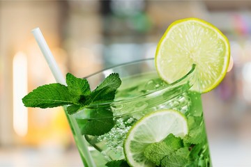 Cocktail mojito on white background