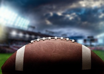 American football ball, close-up view
