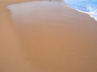 close up sand ground floor and water sea beach