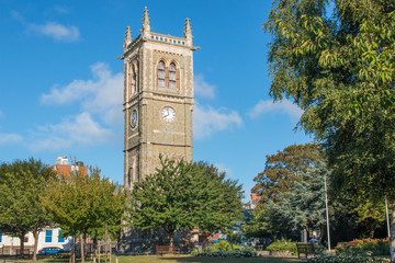 Clock Tower Christ Church Folkestone Kent South England Great Britain