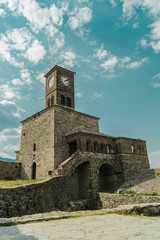 Fototapeta na wymiar Gjirokastra's Castle (Clock tower) in Albania