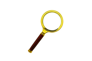 classic magnifying glass isolated on white background.