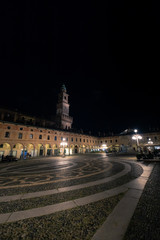 side view of the tower of vigevano.