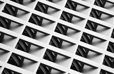 Architectural of window building modren style - pattern black and white