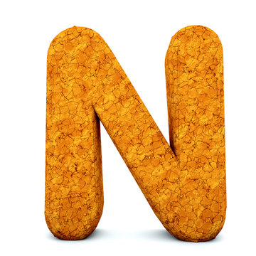 Letter N, font soil drought cracked, dry mud alphabet, path save.