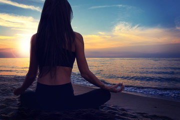 Beautiful woman meditating