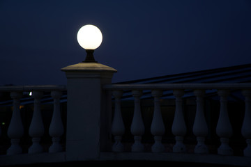 Streetlight halogen lamp, night illumination.