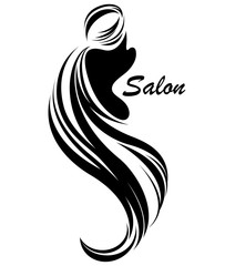 illustration vector of women silhouette black icon on white background