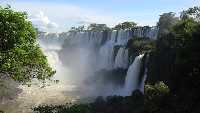 Iguazu Falls (salto Bossetti, Bernabe Mendez, Mbigua) opposite San Martin Island.  Argentina