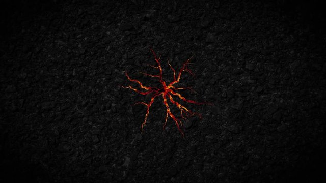 4K Background crack with lava. Motion graphic and animation background.