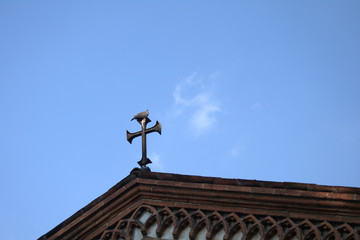 church,wood pigeon,animal,nature,sky,blue,view,summer
