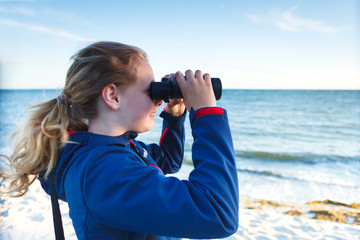 girl with binoculars