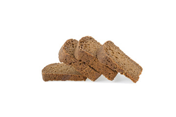 dark bread isolated on white background