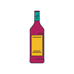 Rum bottle icon, cartoon style