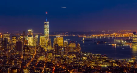 Fotobehang New York Downtown Skyline After Dark © SvetlanaSF