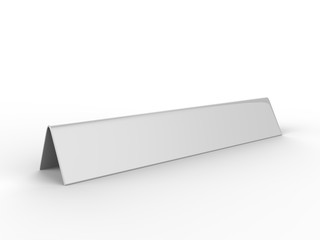 Blank desk name plate metal for office home interior. 