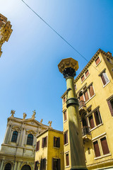 Fototapeta na wymiar View on a historic church in Venice, Italy on a sunny day.