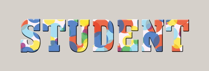 Student Multicolor rainbow Logo banner 