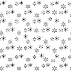 Snowflake seamless pattern. Fashion graphic background design. Modern stylish abstract texture. Monochrome template for prints, textiles, wrapping, wallpaper, website. Vector illustration.