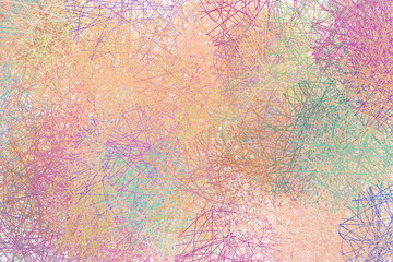 Shape of messy random line circles, abstract geometric background pattern. Color, lines, design & texture.