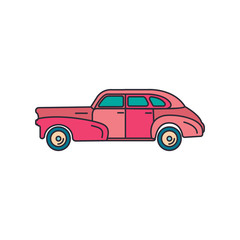 Old car icon, cartoon style