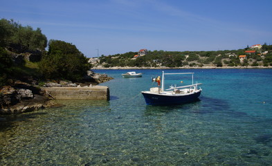 Fototapeta na wymiar Beautiful bay near Vela Luca on Korcula, Dalmatia, Croatia