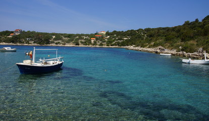 Fototapeta na wymiar Beautiful bay near Vela Luca on Korcula, Dalmatia, Croatia