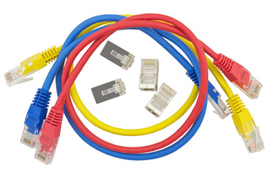 Network Ethernet Cable Over White