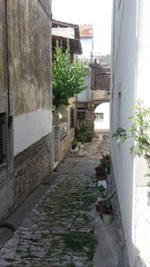 Narrow street in the old town of Korcula, Dalmatia, Croatia