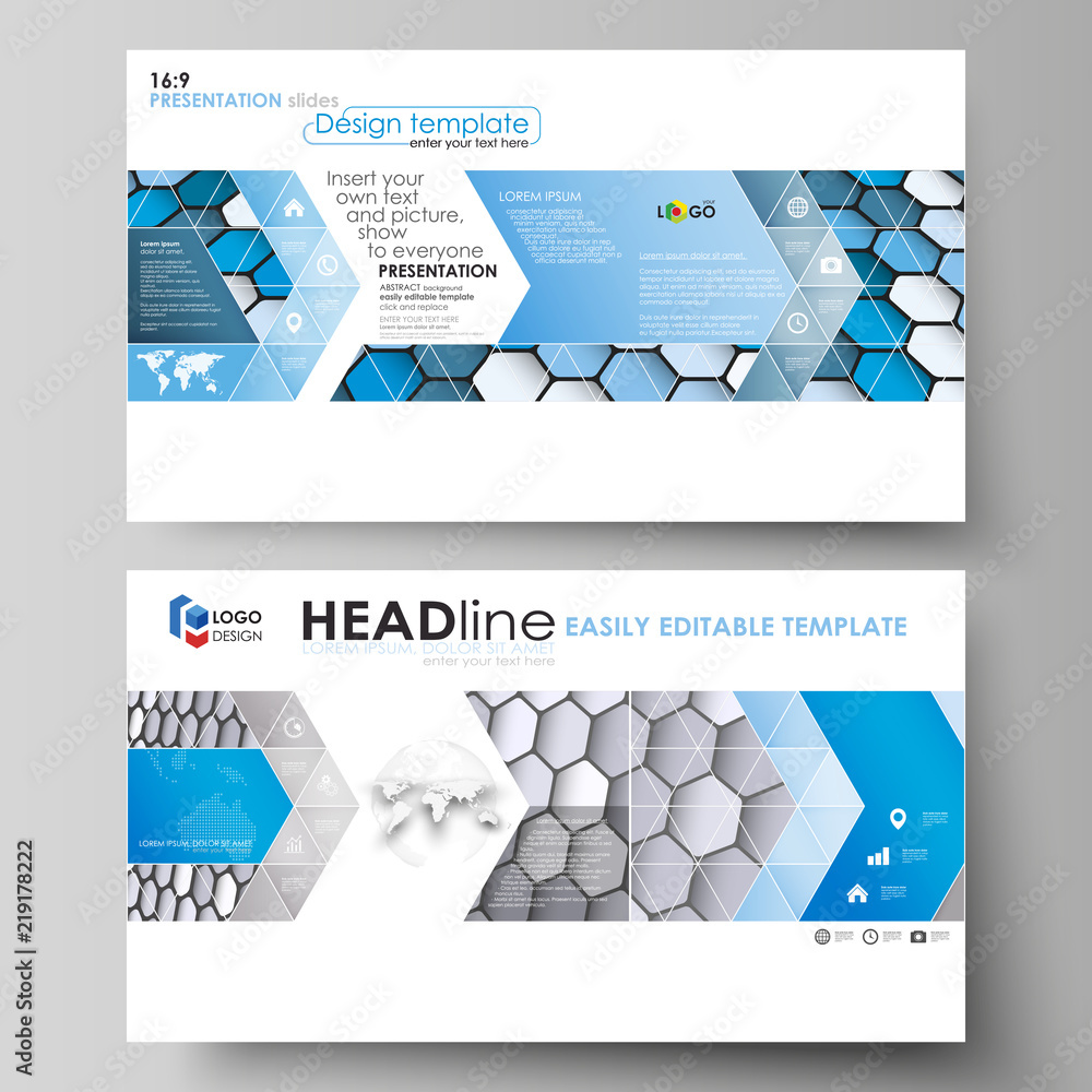 Poster business templates in hd format for presentation slides. easy editable vector layouts in flat design