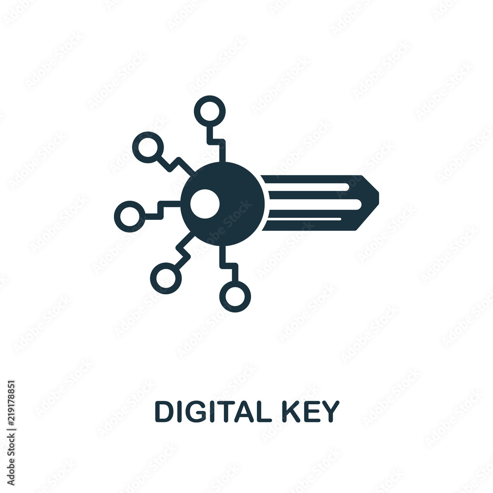 Aufkleber digital key icon. monochrome style design from crypto currency icon collection. ui. pixel perfect si