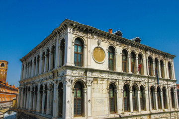 View on the historic architecture in Venice, Italy on a sunny day.