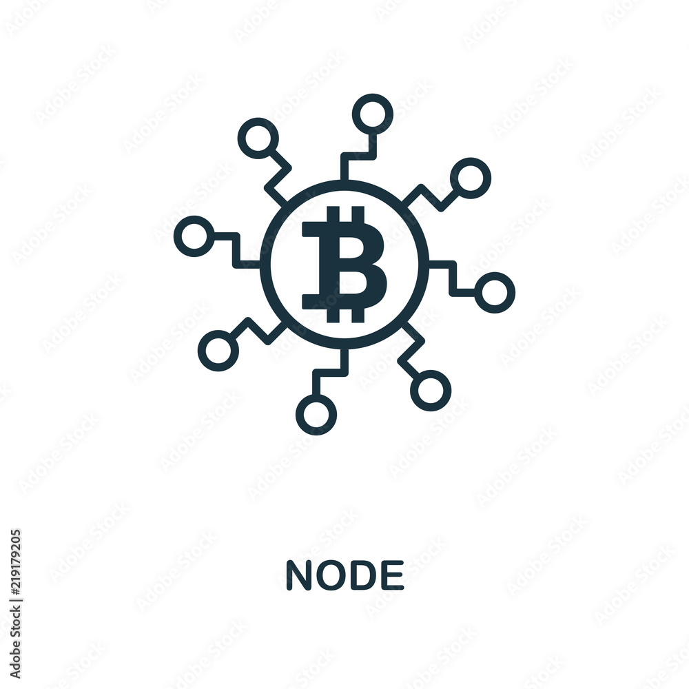 Aufkleber node icon. monochrome style design from crypto currency icon collection. ui. pixel perfect simple pi