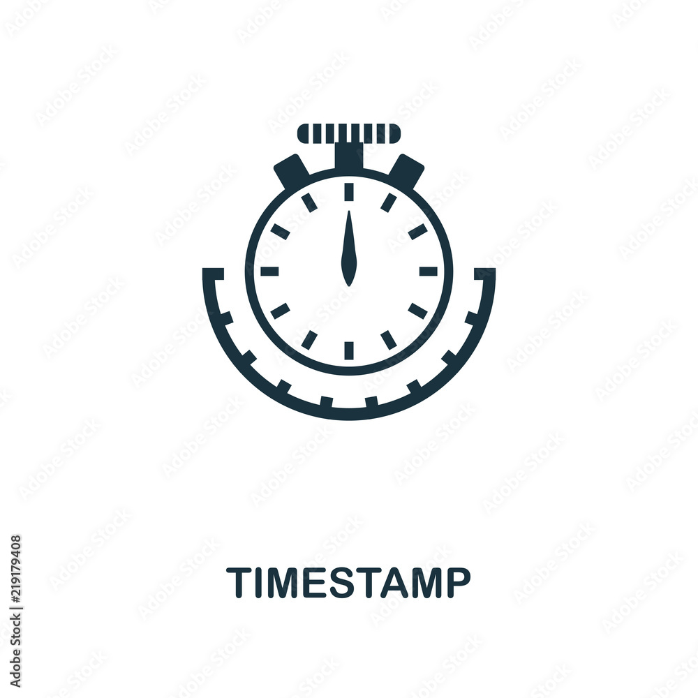 Poster timestamp icon. monochrome style design from crypto currency icon collection. ui. pixel perfect simp