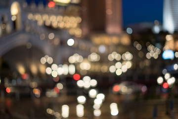 Bokeh - Night time in The Venetian in Las Vegas