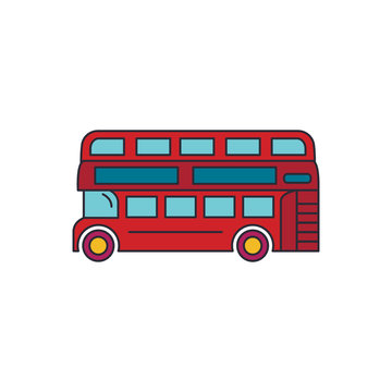 London bus icon, cartoon style