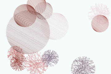 Shape of messy random line circles, abstract geometric background pattern. Repeat, art, design & canvas.