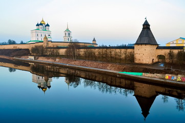 Pskov Kremlin (Krom) and Trinity Cathedral, Russia