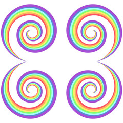 Rainbow psychedelic swirl pattern. Vector decorative element.