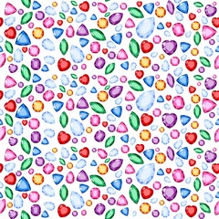 Raster illustration for rainbow colors gems and crystals for sacred geometry concept wallpaper or background