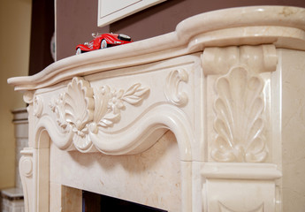  Granite marble fireplaces in the interior with handmade decor elements