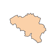 Belgium map icon, cartoon style