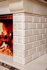  Granite marble fireplaces in the interior with handmade decor elements