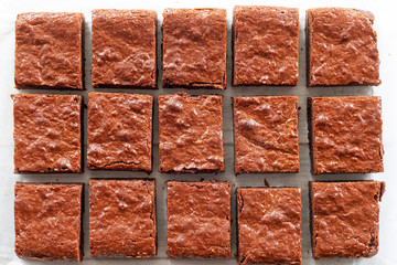 homemade chocolate fudge brownies freshly bake