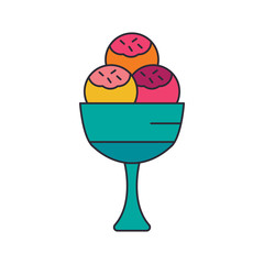 Ice cream icon, cartoon style