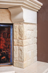  Granite marble fireplaces in the interior with handmade decor elements